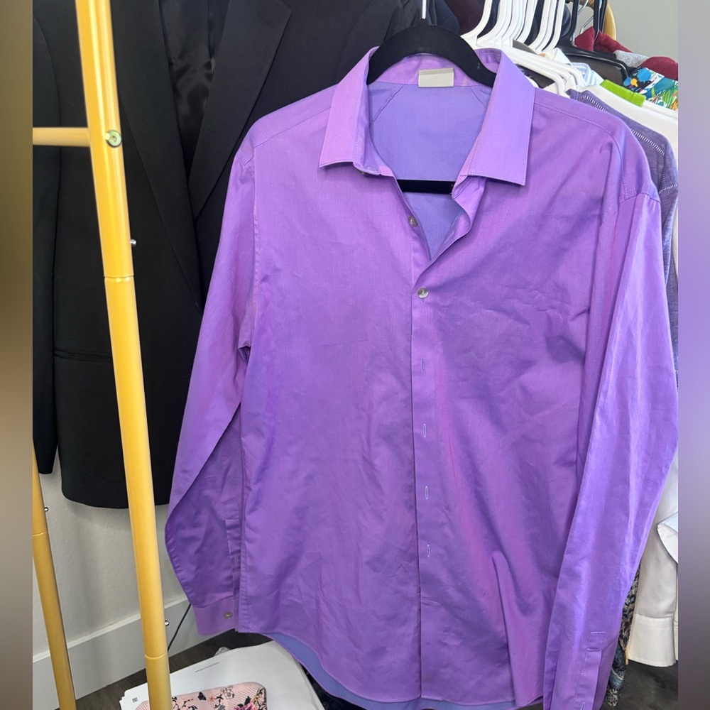 Kenneth Cole Reaction Slim Fit Purple Shirt